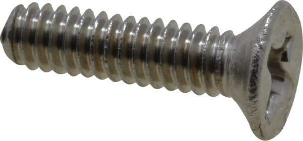 Value Collection - M2x0.40 Metric Coarse, 8mm OAL Phillips Drive Machine Screw - Flat Head, Grade 18-8 & A2 Stainless Steel, Uncoated, Without Washer - USA Tool & Supply