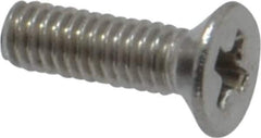 Value Collection - M2.5x0.45 Metric Coarse, 8mm OAL Phillips Drive Machine Screw - Flat Head, Grade 18-8 & A2 Stainless Steel, Uncoated, Without Washer - USA Tool & Supply