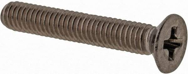 Value Collection - M2.5x0.45 Metric Coarse, 16mm OAL Phillips Drive Machine Screw - Flat Head, Grade 18-8 & A2 Stainless Steel, Uncoated, Without Washer - USA Tool & Supply
