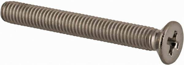 Value Collection - M3x0.50 Metric Coarse, 25mm OAL Phillips Drive Machine Screw - Flat Head, Grade 18-8 & A2 Stainless Steel, Uncoated, Without Washer - USA Tool & Supply