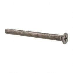 Value Collection - M3x0.50 Metric Coarse, 35mm OAL Phillips Drive Machine Screw - Flat Head, Grade 18-8 & A2 Stainless Steel, Uncoated, Without Washer - USA Tool & Supply