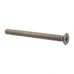 Value Collection - M3x0.50 Metric Coarse, 35mm OAL Phillips Drive Machine Screw - Flat Head, Grade 18-8 & A2 Stainless Steel, Uncoated, Without Washer - USA Tool & Supply