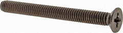 Value Collection - M4x0.70 Metric Coarse, 40mm OAL Phillips Drive Machine Screw - Flat Head, Grade 18-8 & A2 Stainless Steel, Uncoated, Without Washer - USA Tool & Supply