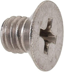 Value Collection - M5x0.80 Metric Coarse, 6mm OAL Phillips Drive Machine Screw - Flat Head, Grade 18-8 & A2 Stainless Steel, Uncoated, Without Washer - USA Tool & Supply
