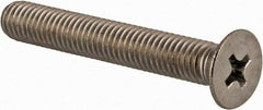Value Collection - M5x0.80 Metric Coarse, 35mm OAL Phillips Drive Machine Screw - Flat Head, Grade 18-8 & A2 Stainless Steel, Uncoated, Without Washer - USA Tool & Supply