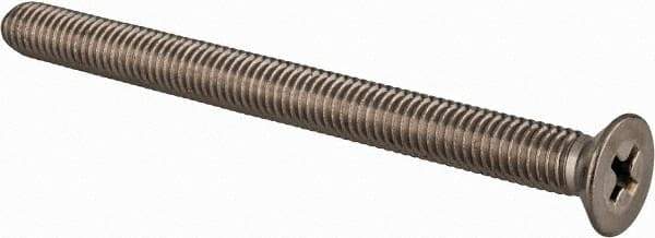 Value Collection - M5x0.80 Metric Coarse, 60mm OAL Phillips Drive Machine Screw - Flat Head, Grade 18-8 & A2 Stainless Steel, Uncoated, Without Washer - USA Tool & Supply