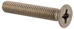 Value Collection - M6x1.00 Metric Coarse, 35mm OAL Phillips Drive Machine Screw - Flat Head, Grade 18-8 & A2 Stainless Steel, Uncoated, Without Washer - USA Tool & Supply