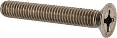 Value Collection - M6x1.00 Metric Coarse, 40mm OAL Phillips Drive Machine Screw - Flat Head, Grade 18-8 & A2 Stainless Steel, Uncoated, Without Washer - USA Tool & Supply