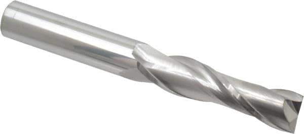 Atrax - 3/4", 3" LOC, 3/4" Shank Diam, 6" OAL, 2 Flute, Solid Carbide Square End Mill - Single End, Uncoated, Spiral Flute, 30° Helix, Centercutting, Right Hand Cut - USA Tool & Supply