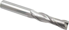 Atrax - 3/4", 3" LOC, 3/4" Shank Diam, 6" OAL, 2 Flute, Solid Carbide Square End Mill - Single End, Uncoated, Spiral Flute, 30° Helix, Centercutting, Right Hand Cut - USA Tool & Supply
