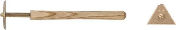 Ampco - Stiff Aluminum Bronze Alloy 3-Edge Scraper - 2-3/4" Blade Width x 4" Blade Length, Straight Handle - USA Tool & Supply