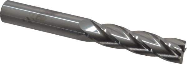 Atrax - 3/4", 3" LOC, 3/4" Shank Diam, 6" OAL, 4 Flute, Solid Carbide Square End Mill - Single End, Uncoated, Spiral Flute, 30° Helix, Centercutting, Right Hand Cut - USA Tool & Supply