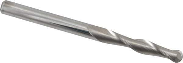 Atrax - 5/16" Diam, 1-5/8" LOC, 2 Flute Solid Carbide Ball End Mill - Uncoated, Single End, 4" OAL, 5/16" Shank Diam - USA Tool & Supply