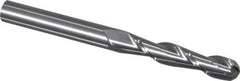 Atrax - 3/8" Diam, 1-3/4" LOC, 2 Flute Solid Carbide Ball End Mill - Uncoated, Single End, 4" OAL, 3/8" Shank Diam - USA Tool & Supply