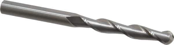 Atrax - 1/2" Diam, 3" LOC, 2 Flute Solid Carbide Ball End Mill - Uncoated, Single End, 6" OAL, 1/2" Shank Diam - USA Tool & Supply