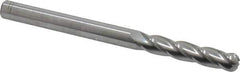 Atrax - 5/16" Diam, 1-5/8" LOC, 4 Flute Solid Carbide Ball End Mill - Uncoated, Single End, 4" OAL, 5/16" Shank Diam - USA Tool & Supply