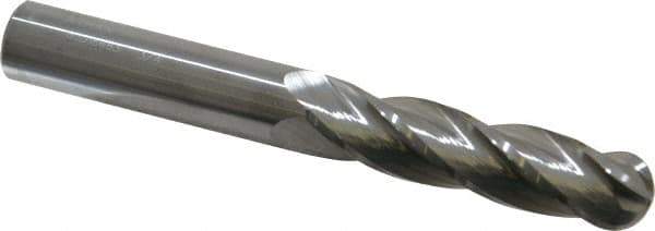 Atrax - 3/4" Diam, 3" LOC, 4 Flute Solid Carbide Ball End Mill - Uncoated, Single End, 6" OAL, 3/4" Shank Diam - USA Tool & Supply