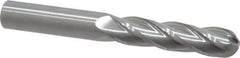 Atrax - 1/2" Diam, 2" LOC, 4 Flute Solid Carbide Ball End Mill - Uncoated, Single End, 4" OAL, 1/2" Shank Diam - USA Tool & Supply