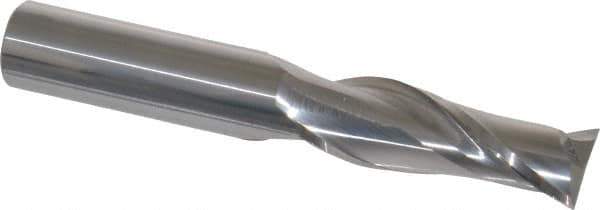 Atrax - 3/4", 2-1/4" LOC, 3/4" Shank Diam, 5" OAL, 2 Flute, Solid Carbide Square End Mill - Single End, Uncoated, Spiral Flute, 30° Helix, Centercutting, Right Hand Cut - USA Tool & Supply