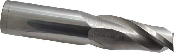 Atrax - 1", 2-1/4" LOC, 1" Shank Diam, 5" OAL, 2 Flute, Solid Carbide Square End Mill - Single End, Uncoated, Spiral Flute, 30° Helix, Centercutting, Right Hand Cut - USA Tool & Supply