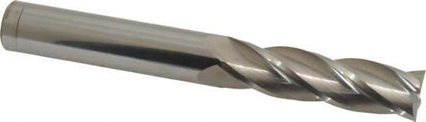 Atrax - 5/8", 2-1/4" LOC, 5/8" Shank Diam, 5" OAL, 4 Flute, Solid Carbide Square End Mill - Single End, Uncoated, Spiral Flute, 30° Helix, Centercutting, Right Hand Cut - USA Tool & Supply