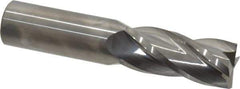 Atrax - 1", 2-1/4" LOC, 1" Shank Diam, 5" OAL, 4 Flute, Solid Carbide Square End Mill - Single End, Uncoated, Spiral Flute, 30° Helix, Centercutting, Right Hand Cut - USA Tool & Supply