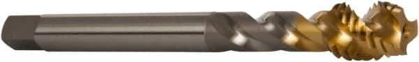 OSG - 1/2-13 UNC 3 Flute 2B Modified Bottoming Spiral Flute Tap - Vanadium High Speed Steel, TiN Finish, 110mm OAL, Right Hand Flute, Right Hand Thread - USA Tool & Supply