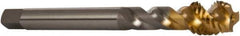 OSG - 1/2-13 UNC 3 Flute 2B Modified Bottoming Spiral Flute Tap - Vanadium High Speed Steel, TiN Finish, 110mm OAL, Right Hand Flute, Right Hand Thread - USA Tool & Supply