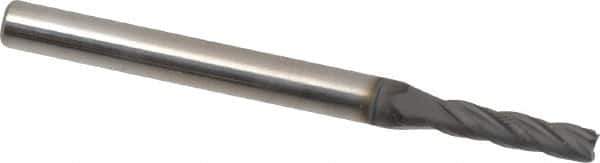 Niagara Cutter - 3/32", 3/8" LOC, 1/8" Shank Diam, 1-1/2" OAL, 4 Flute, Solid Carbide Square End Mill - Single End, Diamond Finish, Spiral Flute, 30° Helix, Right Hand Cut, Right Hand Flute, Series DIA430 - USA Tool & Supply