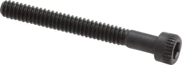 Made in USA - #4-40 UNC Hex Socket Drive, Socket Cap Screw - Alloy Steel, Black Oxide Finish, Partially Threaded, 1" Length Under Head - USA Tool & Supply