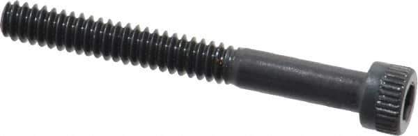 Made in USA - #6-32 UNC Hex Socket Drive, Socket Cap Screw - Alloy Steel, Black Oxide Finish, Partially Threaded, 1-1/4" Length Under Head - USA Tool & Supply