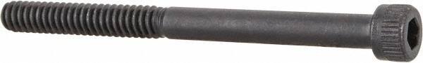 Made in USA - #6-32 UNC Hex Socket Drive, Socket Cap Screw - Alloy Steel, Black Oxide Finish, Partially Threaded, 1-3/4" Length Under Head - USA Tool & Supply