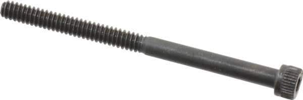 Made in USA - #6-32 UNC Hex Socket Drive, Socket Cap Screw - Alloy Steel, Black Oxide Finish, Partially Threaded, 2" Length Under Head - USA Tool & Supply