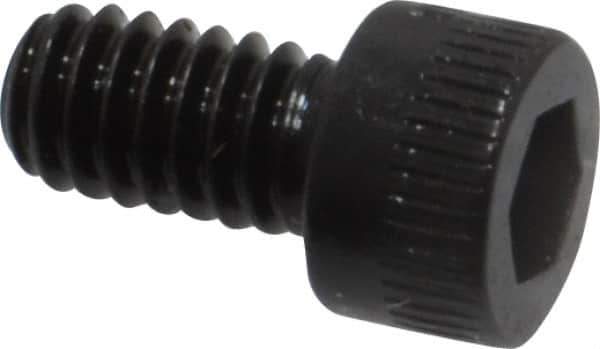 Made in USA - #8-32 UNC Hex Socket Drive, Socket Cap Screw - Alloy Steel, Black Oxide Finish, Fully Threaded, 5/16" Length Under Head - USA Tool & Supply