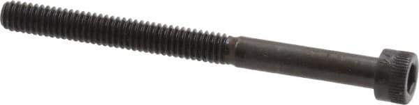 Made in USA - #8-32 UNC Hex Socket Drive, Socket Cap Screw - Alloy Steel, Black Oxide Finish, Partially Threaded, 2" Length Under Head - USA Tool & Supply