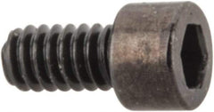 Made in USA - #0-80 UNF Hex Socket Drive, Socket Cap Screw - Alloy Steel, Black Oxide Finish, Fully Threaded, 1/8" Length Under Head - USA Tool & Supply
