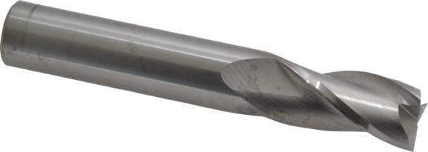 Atrax - 9/16", 1-1/4" LOC, 9/16" Shank Diam, 3-1/2" OAL, 3 Flute, Solid Carbide Square End Mill - Single End, Uncoated, Spiral Flute, 30° Helix, Centercutting, Right Hand Cut - USA Tool & Supply