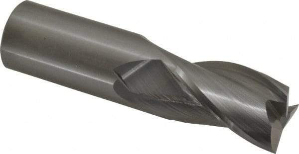 Atrax - 1", 1-1/2" LOC, 1" Shank Diam, 4" OAL, 3 Flute, Solid Carbide Square End Mill - Single End, Uncoated, Spiral Flute, 30° Helix, Centercutting, Right Hand Cut - USA Tool & Supply