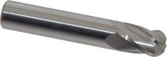 Atrax - 7/16" Diam, 5/8" LOC, 4 Flute Solid Carbide Ball End Mill - Uncoated, Single End, 2-1/2" OAL, 7/16" Shank Diam - USA Tool & Supply