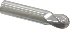 Atrax - 5/8" Diam, 3/4" LOC, 4 Flute Solid Carbide Ball End Mill - Uncoated, Single End, 3" OAL, 5/8" Shank Diam - USA Tool & Supply