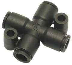 Legris - 6mm Outside Diam, Nylon Push-to-Connect Cross - 290 Max psi, Black - USA Tool & Supply