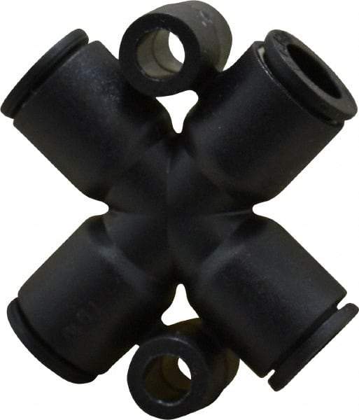 Legris - 1/4" Outside Diam, Nylon Push-to-Connect Tube Cross - 290 Max psi, Black - USA Tool & Supply