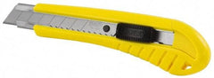 Stanley - Snap Utility Knife - 4.33" Blade, Yellow Handle, 1 Blade Included - USA Tool & Supply