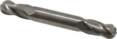 Atrax - 5/16" Diam, 1/2" LOC, 4 Flute Solid Carbide Ball End Mill - Uncoated, Double End, 2-1/2" OAL, 5/16" Shank Diam - USA Tool & Supply