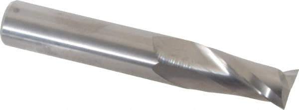 Atrax - 12mm, 25mm LOC, 12mm Shank Diam, 76mm OAL, 2 Flute, Solid Carbide Square End Mill - Single End, Uncoated, Spiral Flute, 30° Helix, Centercutting, Right Hand Cut - USA Tool & Supply