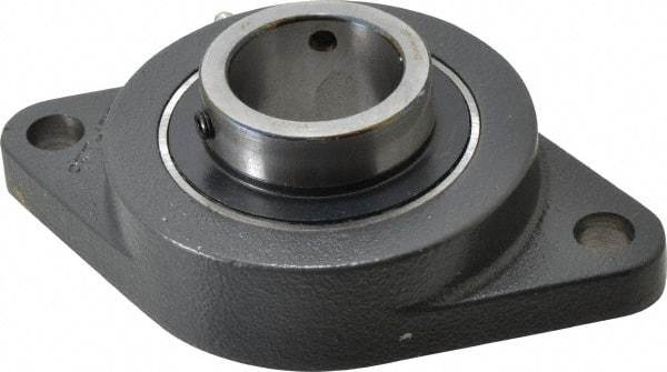 Browning - 1-11/16" ID, 7-1/16" OAL x 4-3/8" OAH 2-Bolt Flange - 5,139 Lb Static Cap, 7,901 Lb Dyn Cap, 5-27/32" Btw Mnt Hole Ctrs, Cast Iron - USA Tool & Supply