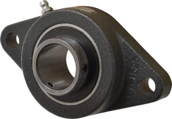 Browning - 1-1/4" ID, 5-9/16" OAL x 3-1/8" OAH 2-Bolt Flange - 2,567 Lb Static Cap, 4,381 Lb Dyn Cap, 4-19/32" Btw Mnt Hole Ctrs, Cast Iron - USA Tool & Supply