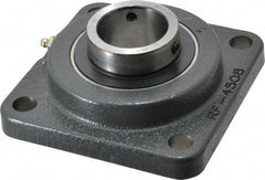 Browning - 1-11/16" ID, 5-3/8" OAL x 5-3/8" OAH 4-Bolt Flange - 5,139 Lb Static Cap, 7,901 Lb Dyn Cap, 4-1/8" Btw Mnt Hole Ctrs, Cast Iron - USA Tool & Supply