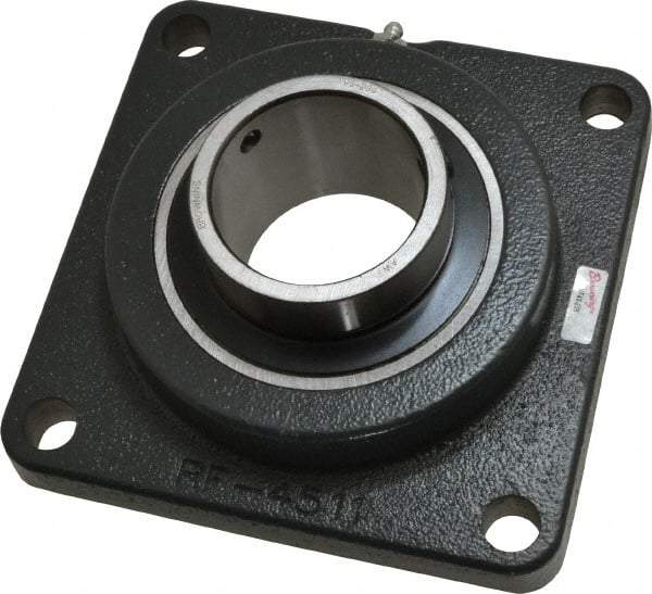 Browning - 2-7/16" ID, 6-7/8" OAL x 6-7/8" OAH 4-Bolt Flange - 8,150 Lb Static Cap, 11,789 Lb Dyn Cap, 5-5/8" Btw Mnt Hole Ctrs, Cast Iron - USA Tool & Supply