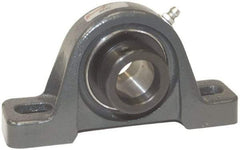 Browning - 2-7/16" ID, 9-1/2" OAL x 5-9/16" OAH Pillow Block - 8,150 Lb Static Cap, 11,789 Lb Dyn Cap, 7-13/32" Btw Mnt Hole Ctrs, 2-3/4" Base-to-Ctr Ht, Cast Iron - USA Tool & Supply